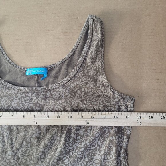 Fresh Produce Women's Large Maxi Dress Brown Print Ruffle Sleeveless Casual - Picture 9 of 11